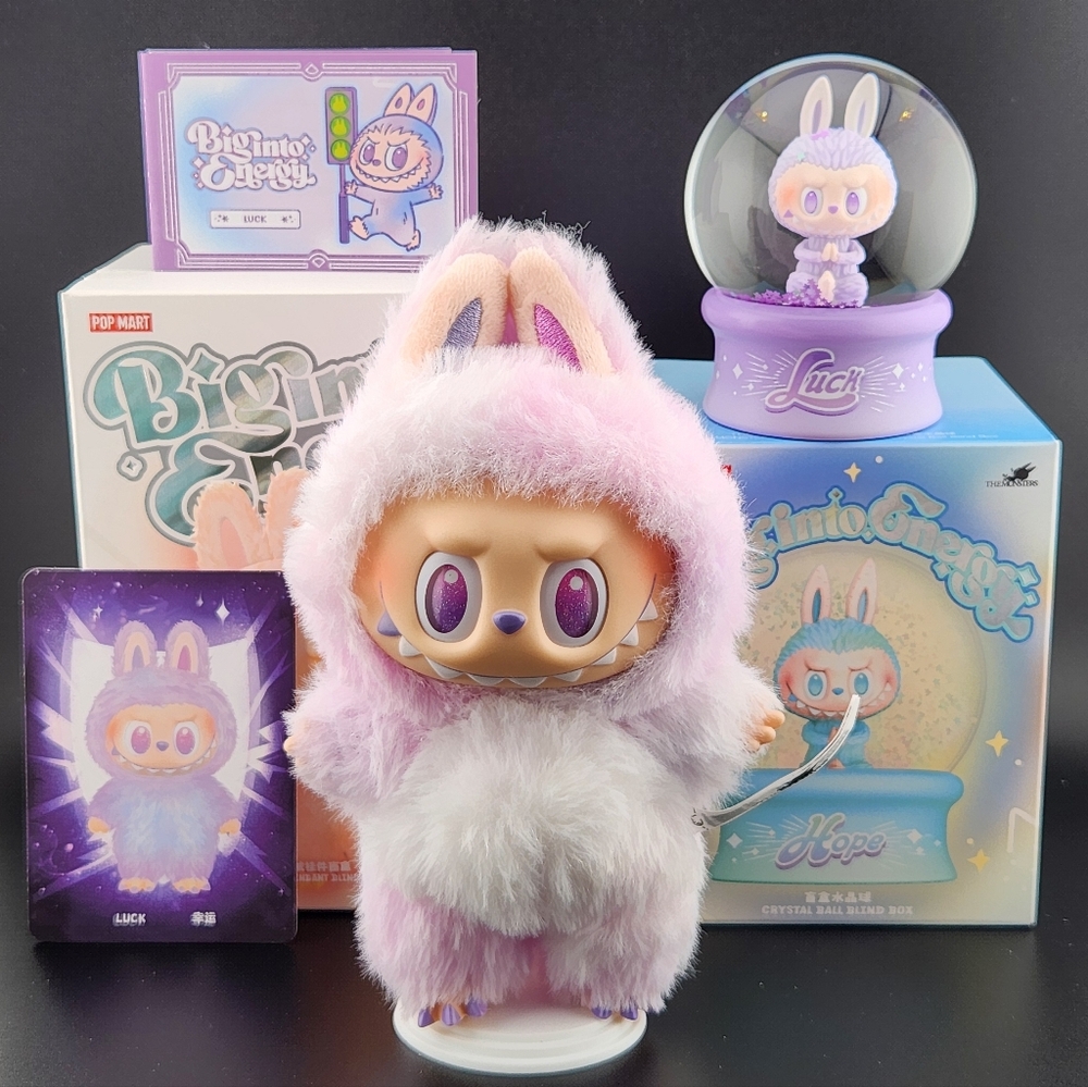 Big Into Energy LUCK Labubu With Free Snow Globe